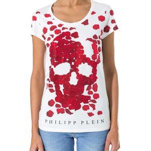 Philipp Plein Bad Romance Embellished Skull Tshirt
